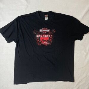 Harley Davidson Movember 2012 Black‎ Graphic T-Shirt Men's Size 3XL